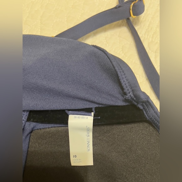 Sonnet Shores Navy Blue One Piece Adjustable Straps Swimsuit. Size 10 - Picture 3 of 4